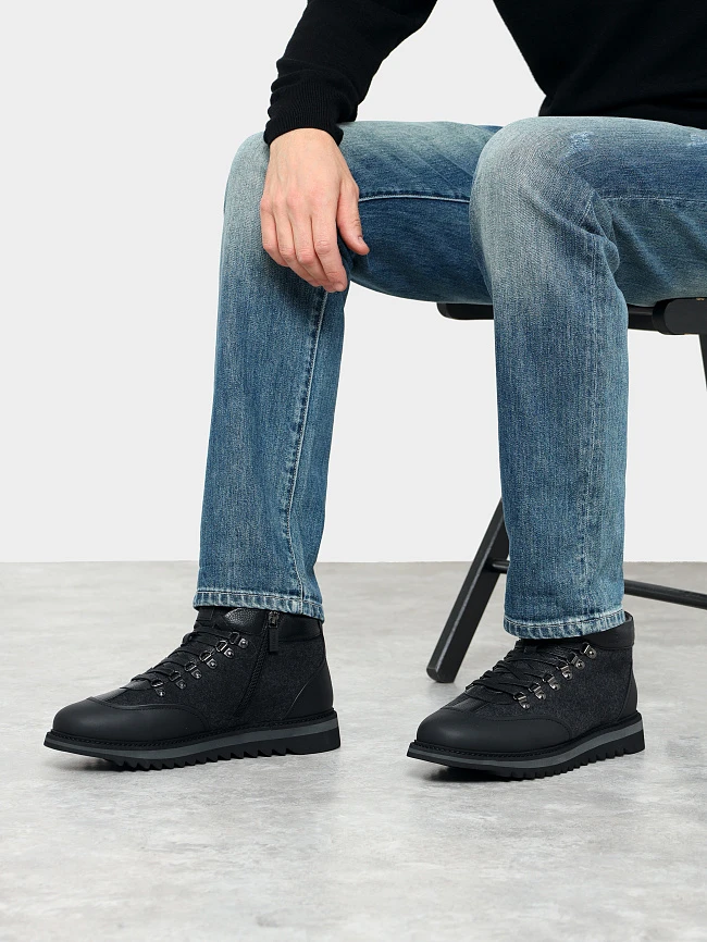 Ботинки мужские зимние, цвет черный, натуральная кожа/шерсть M1782550M | 10