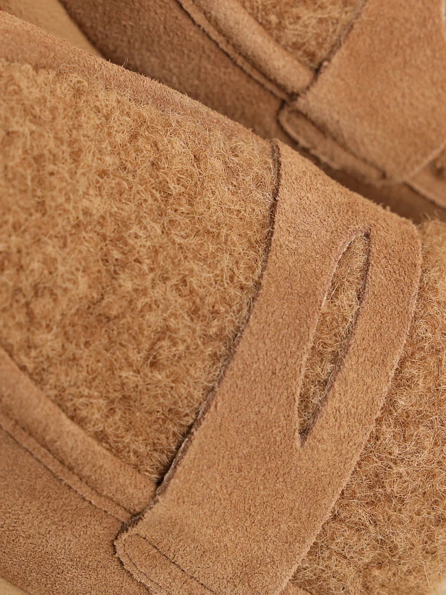 Лоферы женские всесезонные, цвет бежевый, натуральный спилок 18410100 | 6