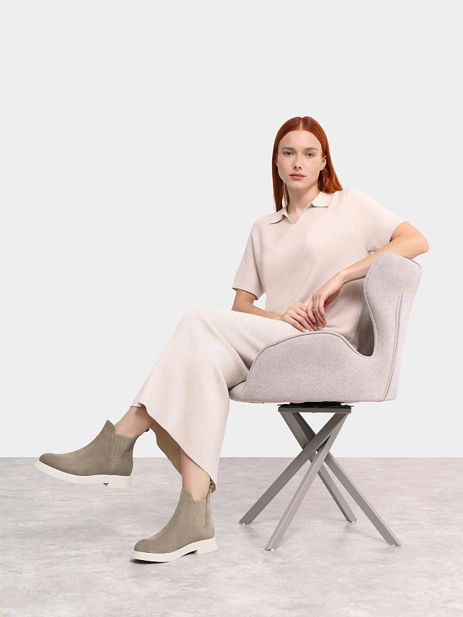 Ботинки женские демисезонные, цвет мокко, натуральный спилок 136555 | 12