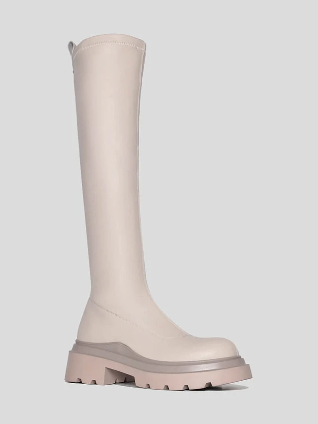 Сапоги женские демисезонные, цвет молочный, искусственная кожа 1847757 | 1