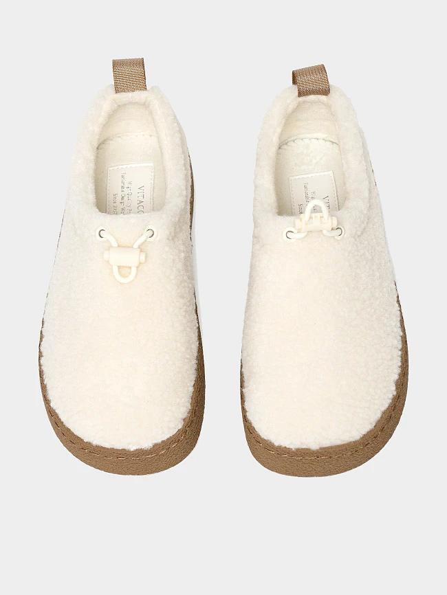 Полуботинки женские зимние, цвет молочный, искусственный мех 7210363M | 5