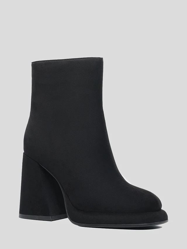 Полусапоги женские демисезонные, цвет черный, искусственный велюр 1847450 | 1