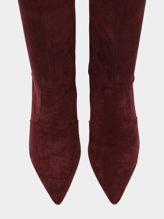 Сапоги женские демисезонные, цвет бордовый, искусственный велюр 6550428 | 4
