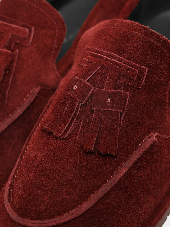 Лоферы женские всесезонные, цвет бордовый, натуральный спилок 1821543 | 6