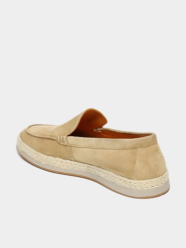 Лоферы мужские летние, цвет песочный, натуральный спилок M262200 | 3