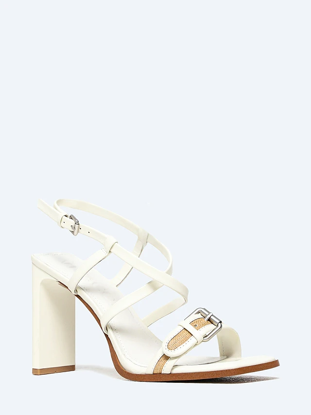 Босоножки женские летние, цвет молочный, натуральная кожа/текстиль 1821205 | 1