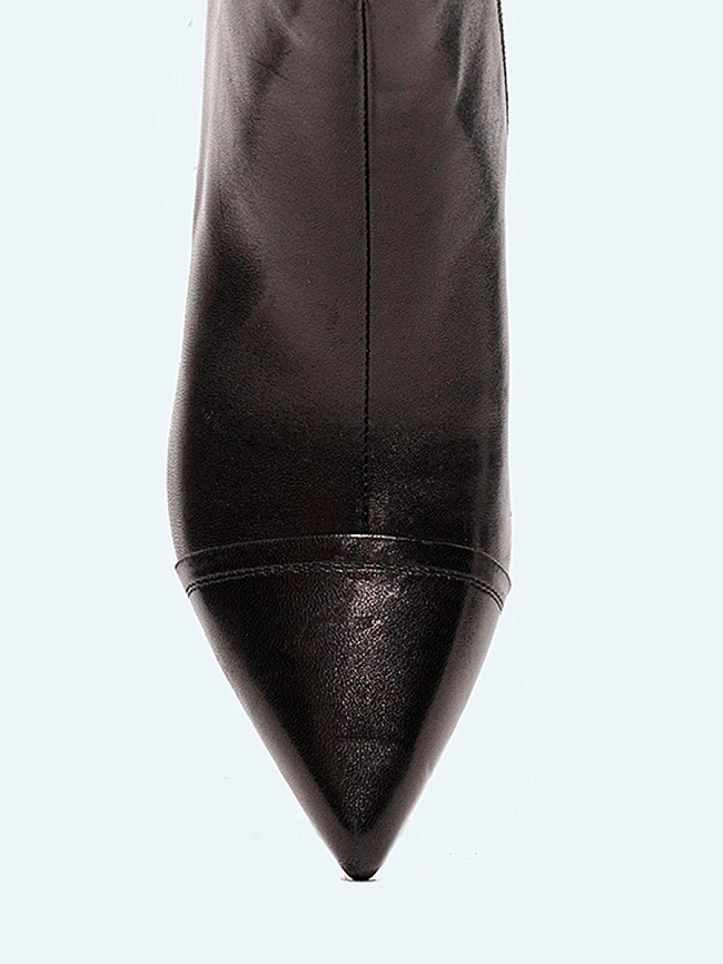 Ботильоны женские всесезонные, цвет черный, натуральная кожа 17VC400 | 4