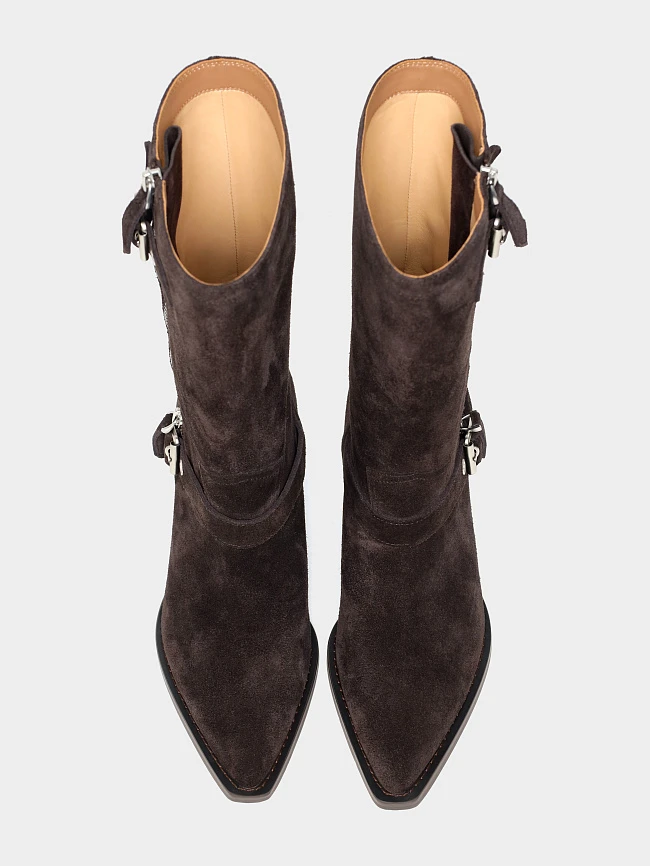 Сапоги женские демисезонные, цвет коричневый, натуральный спилок 1731183 | 5