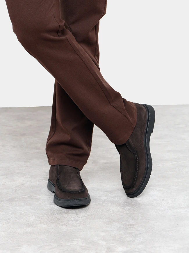 Ботинки мужские демисезонные, цвет коричневый, натуральный спилок M801040 | 8