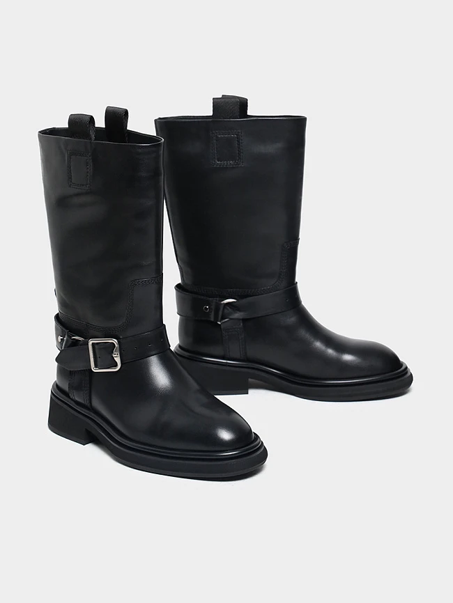 Сапоги женские зимние, цвет черный, натуральная кожа 1821053M-1 | 2