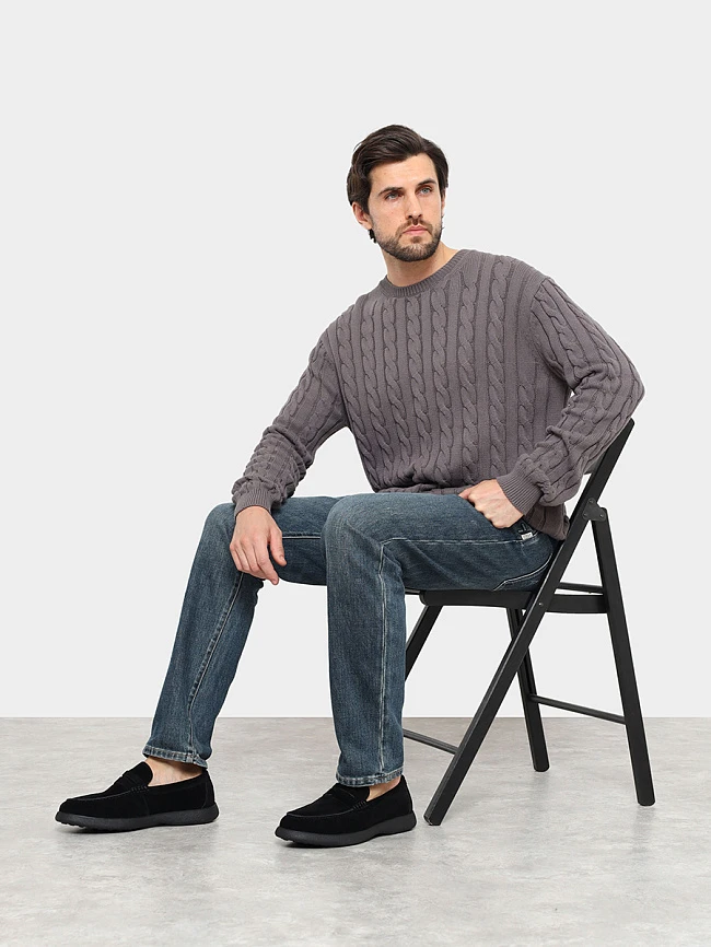 Лоферы мужские зимние, цвет черный, натуральный спилок M801012M | 10