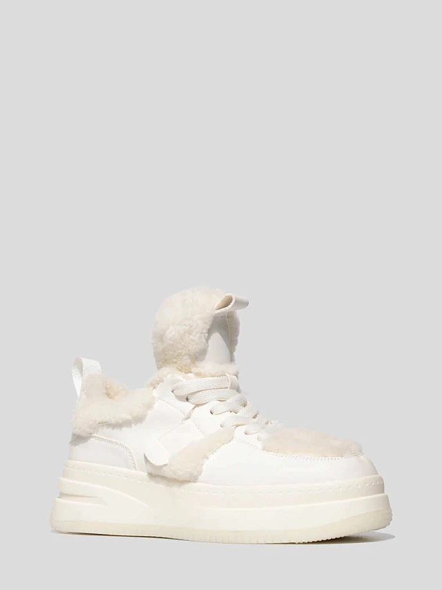 Кеды женские зимние, цвет белый, натуральная кожа и полимерные материалы 1847946M | 1