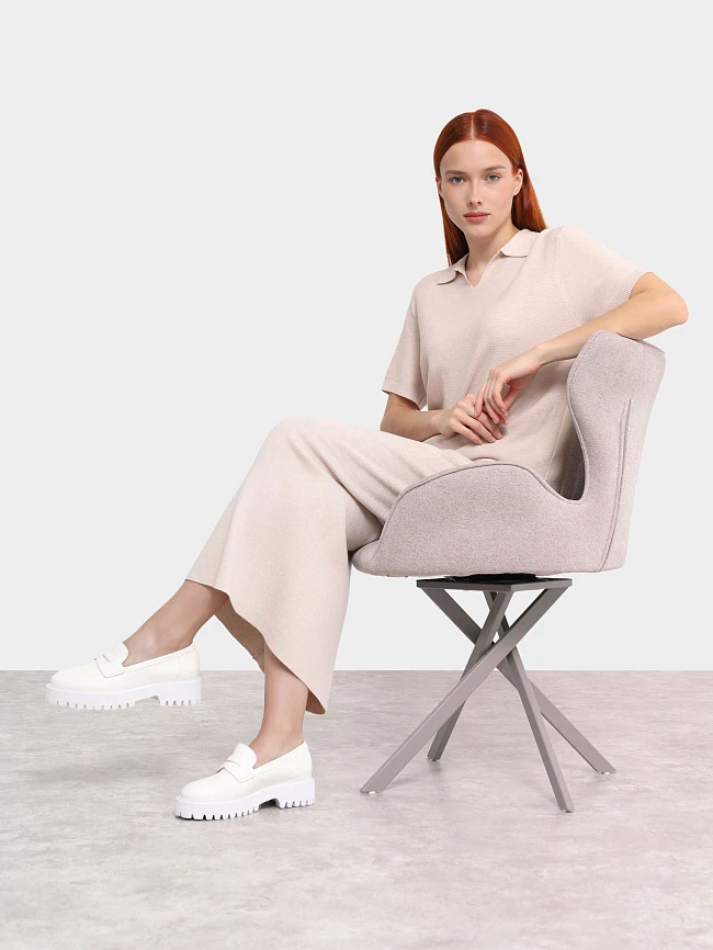 Лоферы женские всесезонные, цвет молочный, натуральная кожа 1013161 | 11