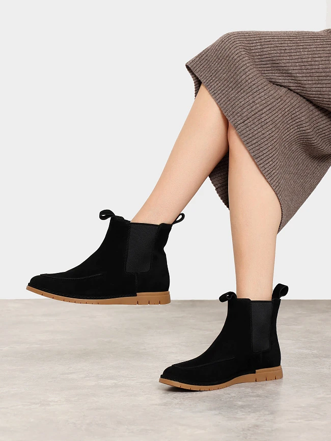 Ботинки женские демисезонные, цвет черный, натуральный велюр 1821560 | 6
