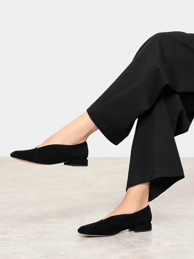 Туфли женские всесезонные, цвет черный, натуральный велюр 497340-1 | 7