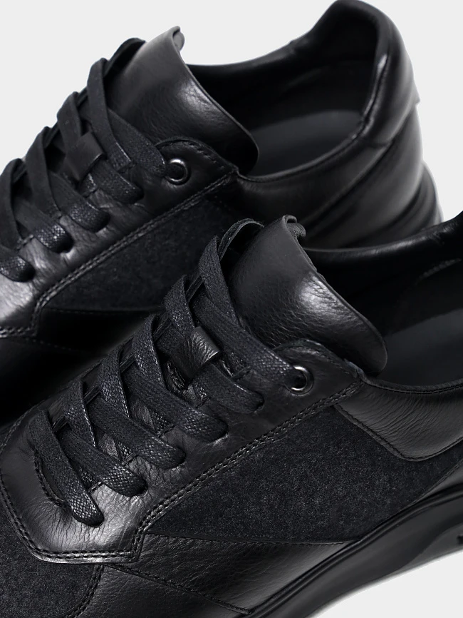 Кроссовки мужские демисезонные, цвет черный, натуральная кожа/шерсть M1782596 | 6