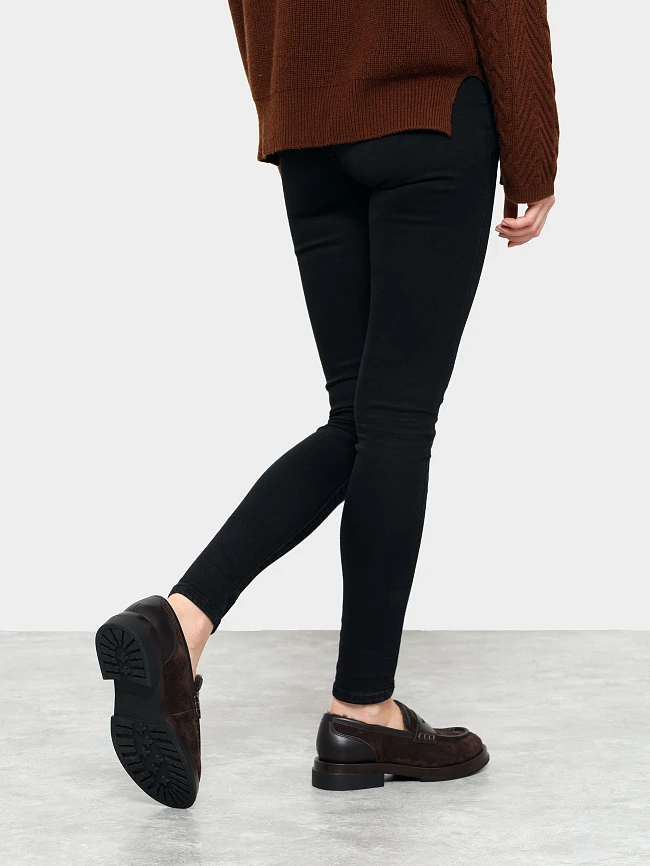 Лоферы женские зимние, цвет коричневый, натуральный спилок/натуральная кожа 1821629M | 7