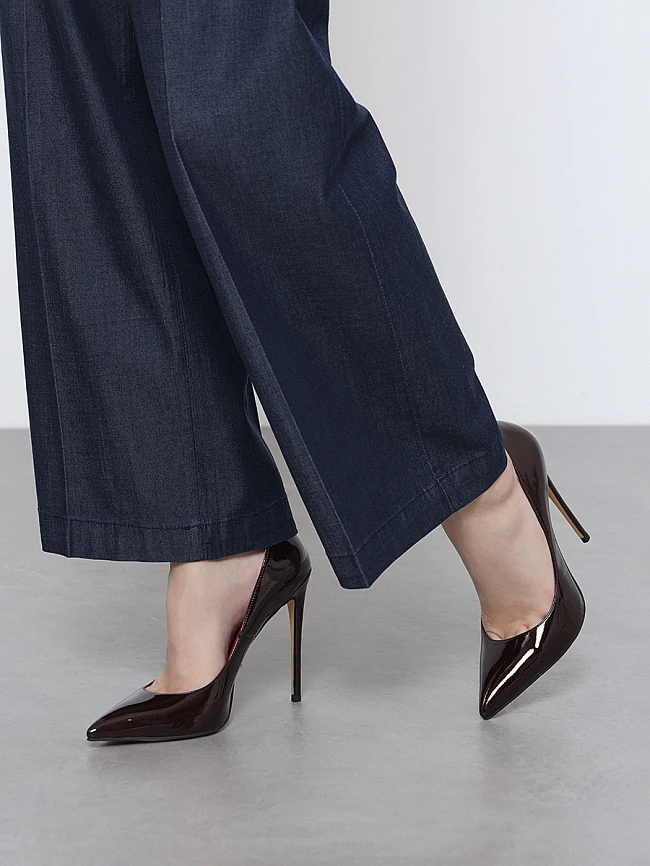 Туфли женские всесезонные, цвет бордовый, искусственная лаковая кожа 6550230P2 | 7