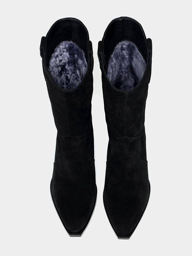 Сапоги женские зимние, цвет черный, натуральный спилок 642300M | 5