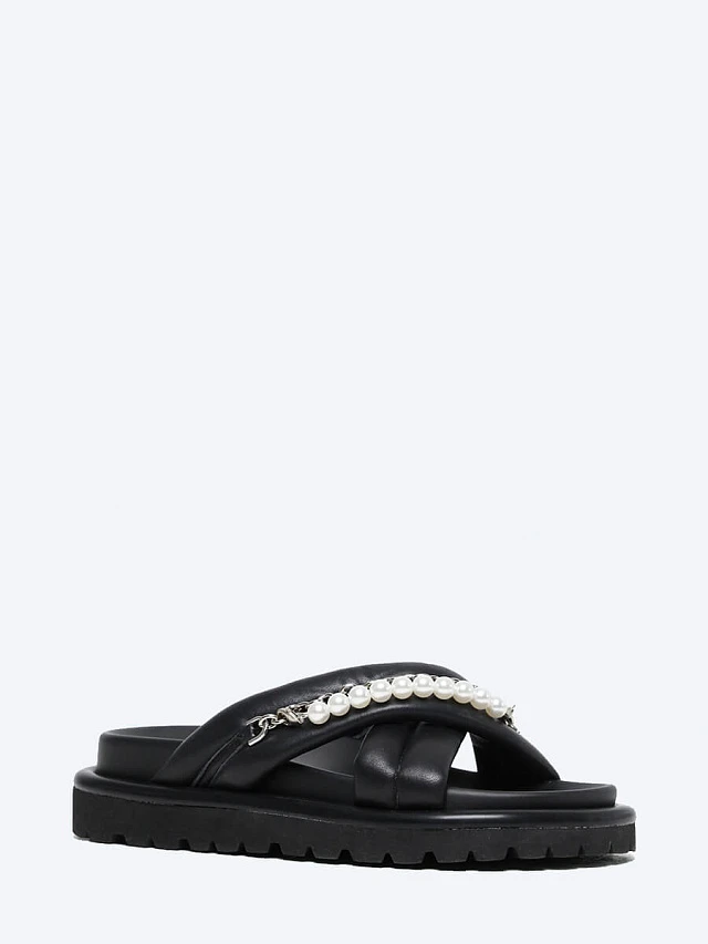 Сабо женские летние, цвет черный, натуральная кожа 16VC011 | 1