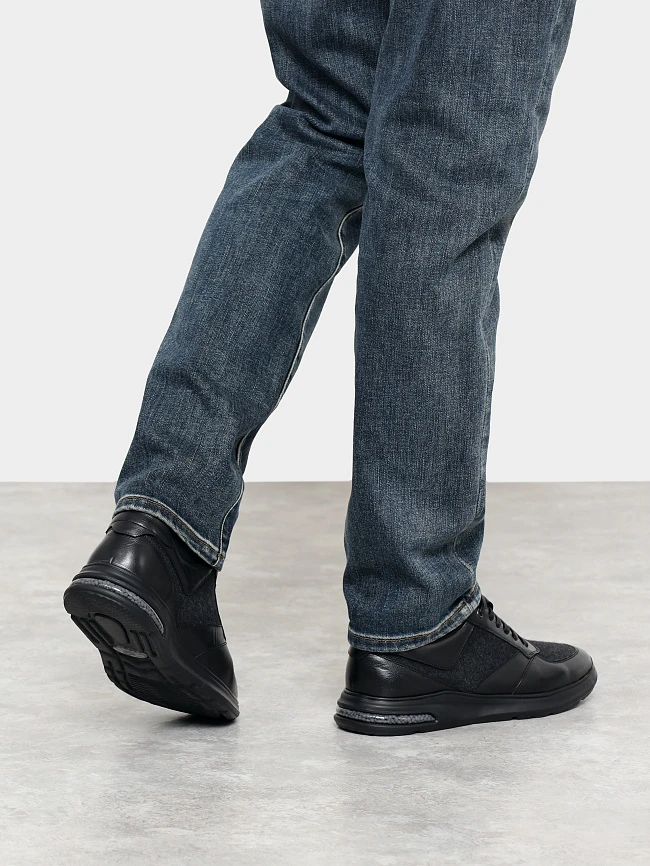 Кроссовки мужские демисезонные, цвет черный, натуральная кожа/шерсть M1782596 | 8