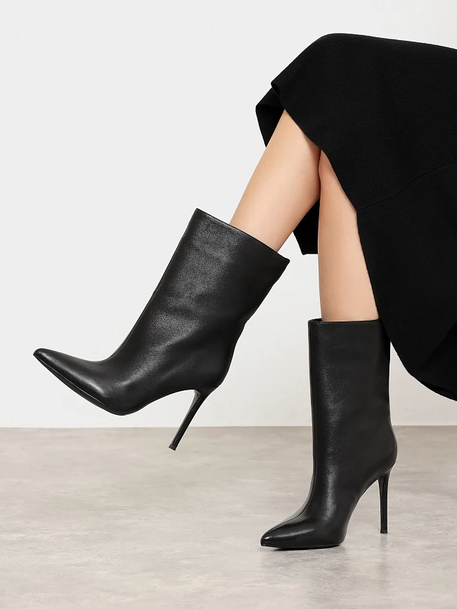 Полусапоги женские всесезонные, цвет черный, натуральная кожа 497158 | 7