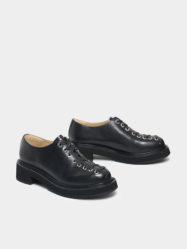 Полуботинки женские всесезонные, цвет черный, натуральная кожа 1821110-1 | 2