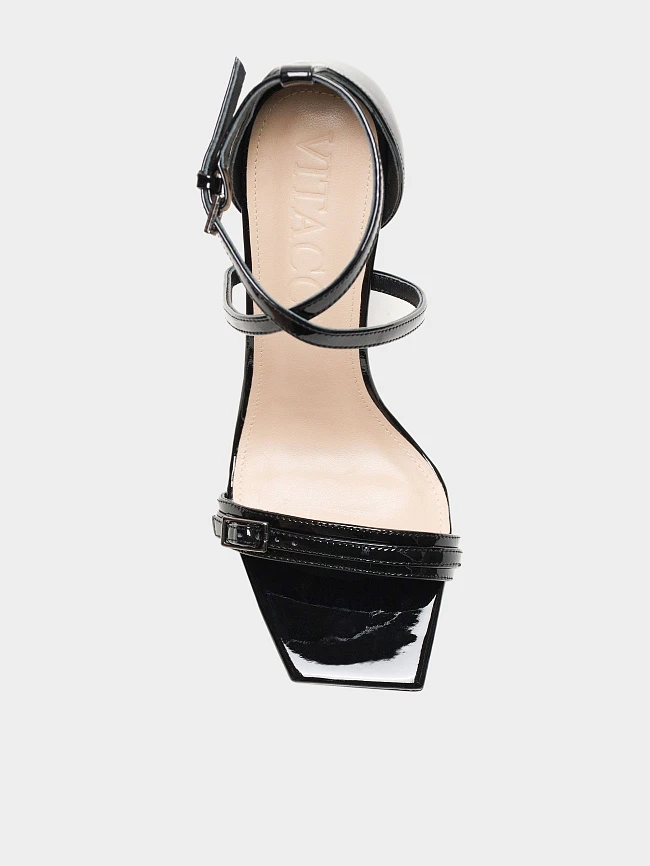 Босоножки женские летние, цвет черный, натуральная лаковая кожа 497527 | 7