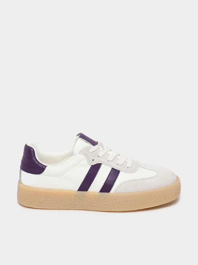 Кеды женские демисезонные, цвет молочный, текстиль/натуральный спилок 3630212 | 1