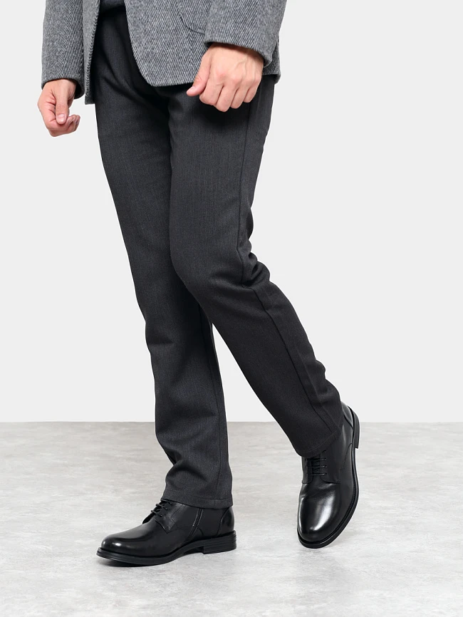 Ботинки мужские демисезонные, цвет черный, натуральная кожа M1022584 | 4