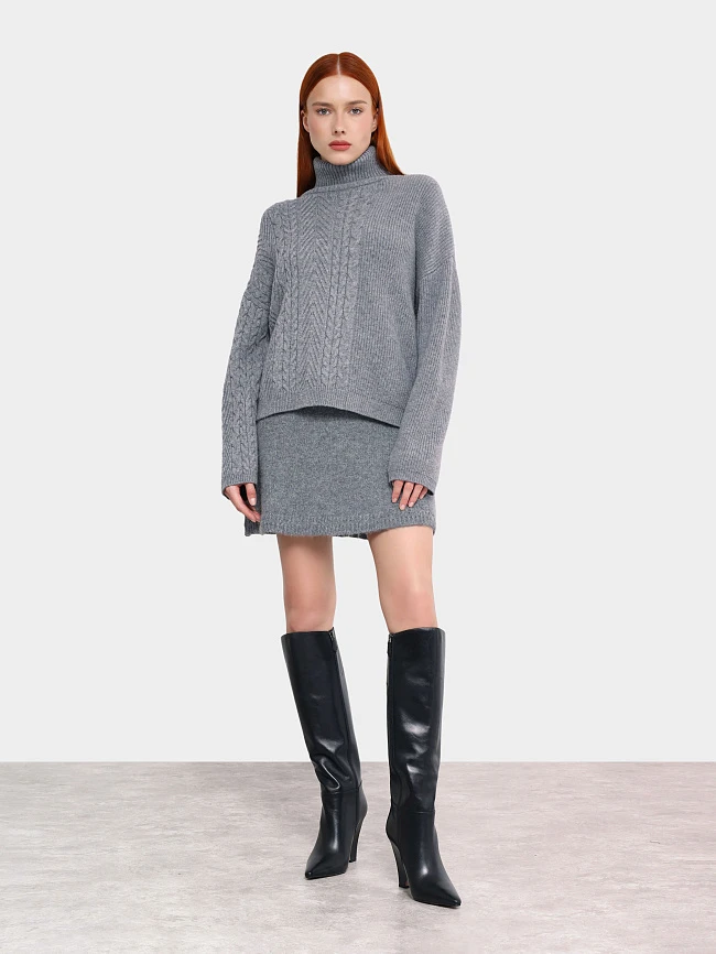 Сапоги женские демисезонные, цвет черный, натуральная кожа 1492834 | 13