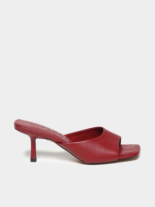 Мюли женские летние, цвет бордовый, натуральная кожа 1731402 | 1