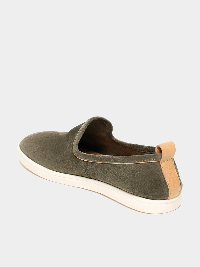 Слипоны мужские летние, цвет хаки, натуральный велюр M1782812 | 3