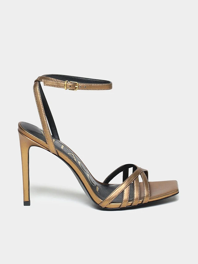 Босоножки женские летние, цвет бронзовый, натуральная кожа 1495037 | 8