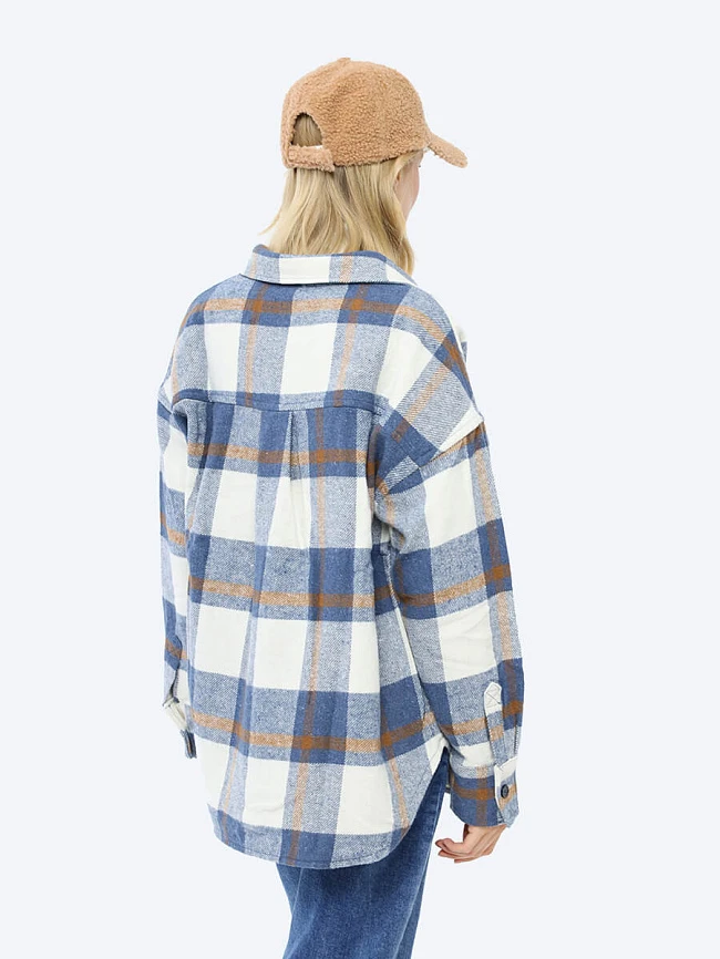 Рубашки EF801-05 женские цвет синий, 60% полиакрилонитрил, 20% полиэстер, 20% хлопок EF801-05        | 4