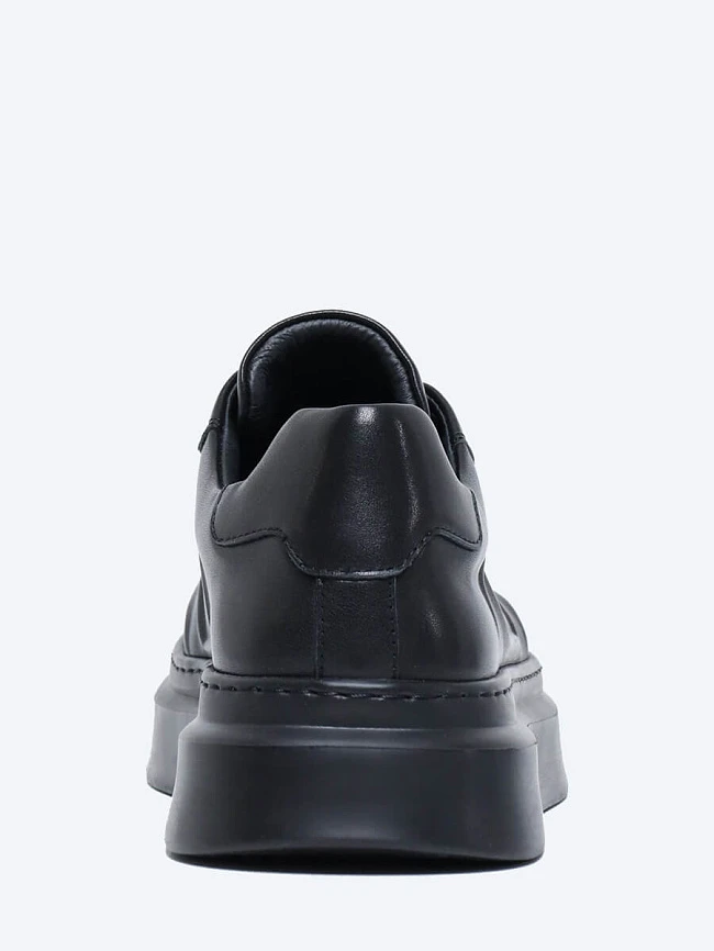 Кеды мужские демисезонные, цвет черный, натуральная кожа M03027 | 5