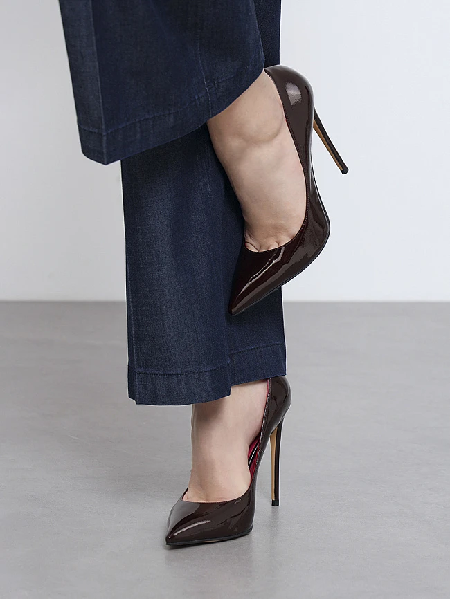 Туфли женские всесезонные, цвет бордовый, искусственная лаковая кожа 6550230P2 | 8