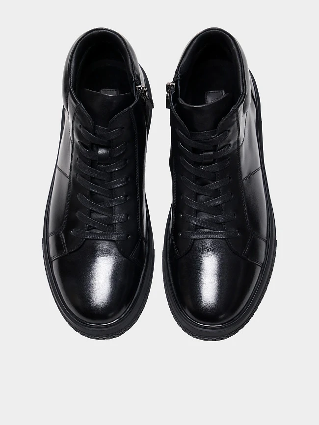 Кеды мужские демисезонные, цвет черный, натуральная кожа M254243 | 5