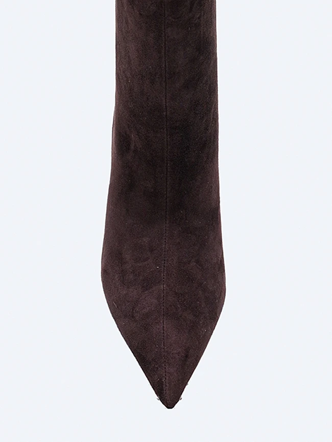 Полусапоги женские всесезонные, цвет фиолетовый, натуральный велюр 497212 | 4