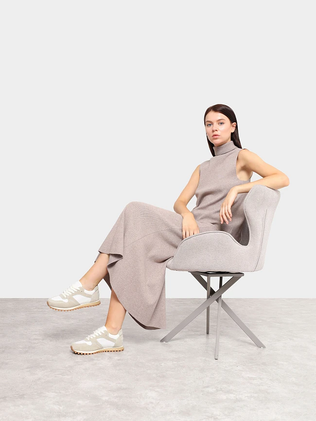 Кроссовки женские демисезонные, цвет молочный, натуральный спилок/текстиль 3630204 | 11