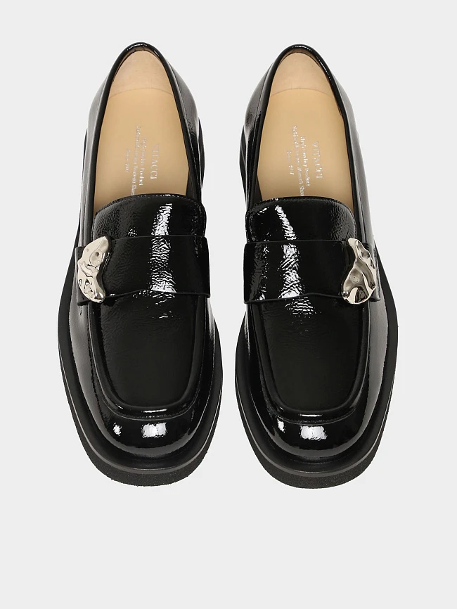 Лоферы женские всесезонные, цвет черный, натуральный наплак 1820664 | 5