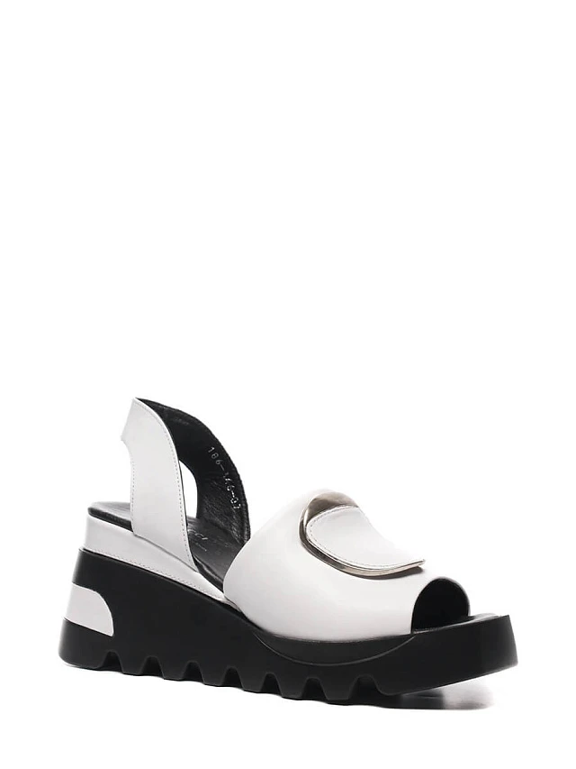 Босоножки 136095 женские цвет белый, натуральная кожа 136095          | 1