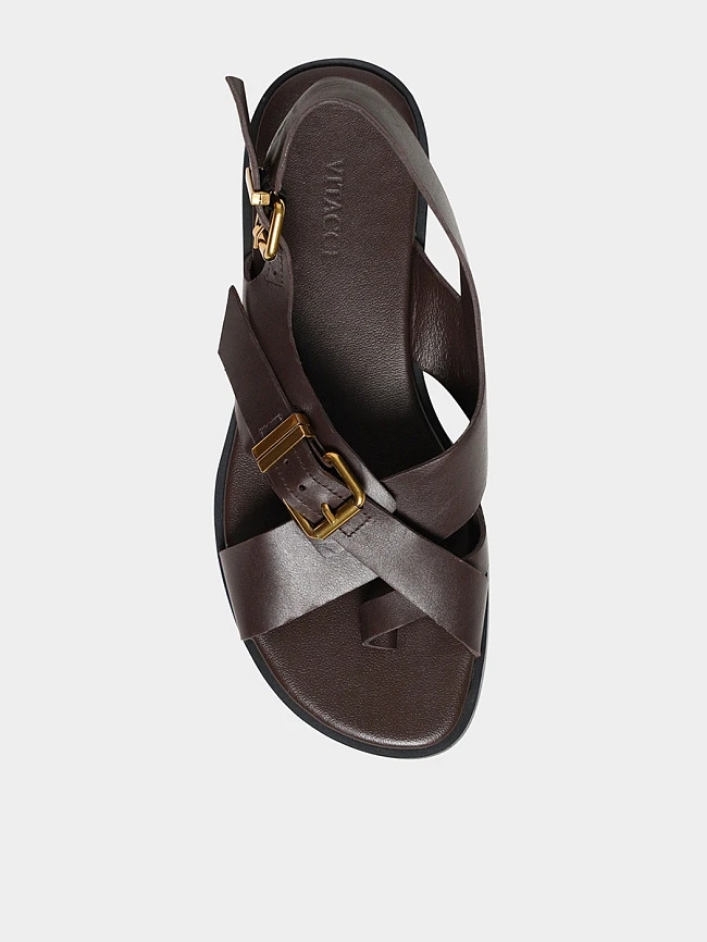 Сандалии женские летние, цвет коричневый, натуральная кожа 7210517 | 4