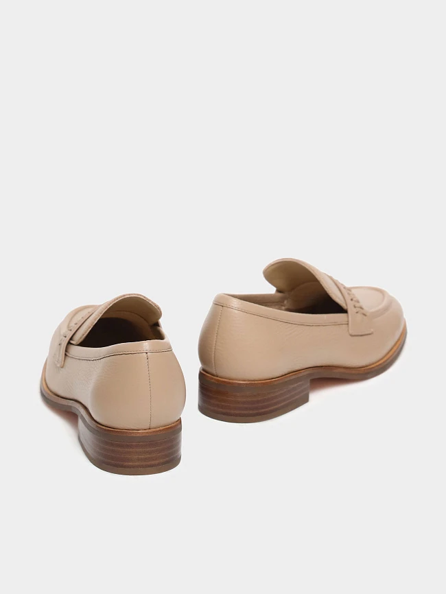 Лоферы женские всесезонные, цвет бежевый, натуральная кожа 1820617 | 4