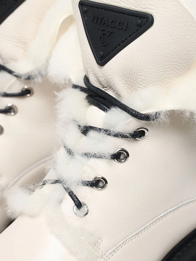 Ботинки женские зимние, цвет молочный, натуральная кожа 1820439M | 7