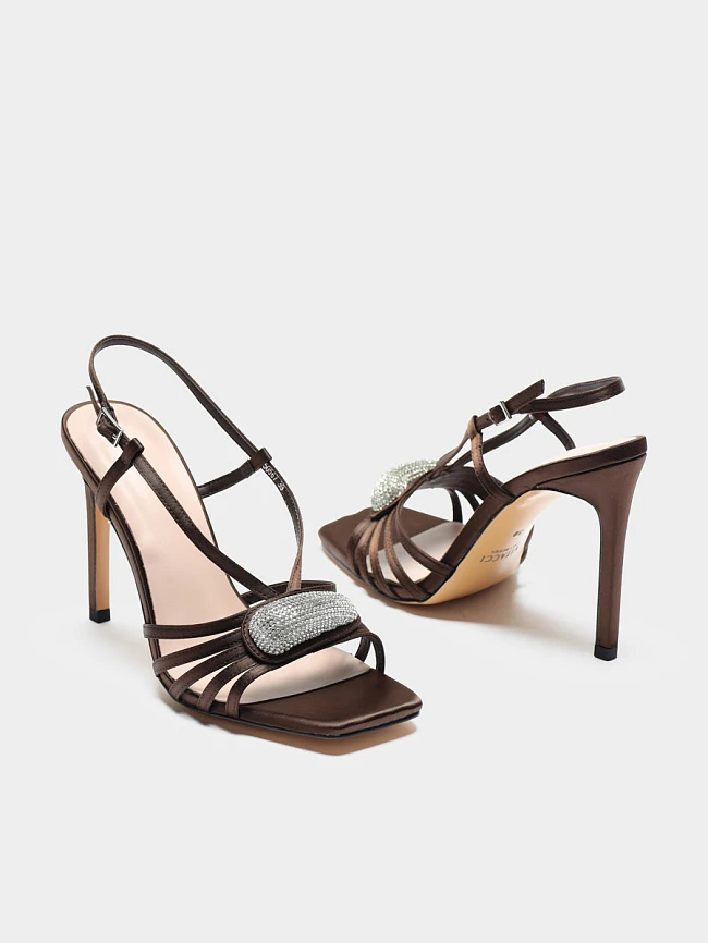 Босоножки женские летние, цвет коричневый, текстиль 6550567 | 2