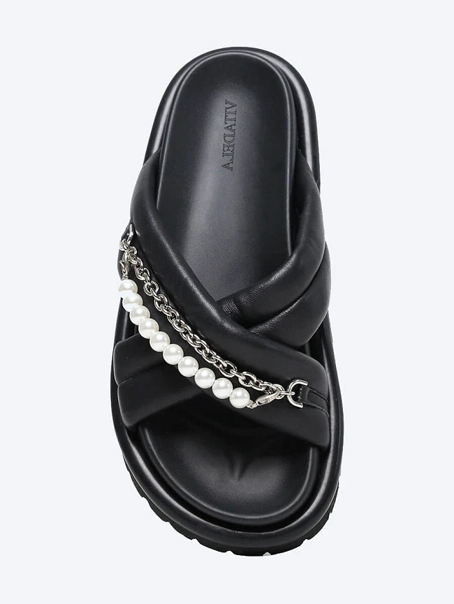 Сабо женские летние, цвет черный, натуральная кожа 16VC011 | 4