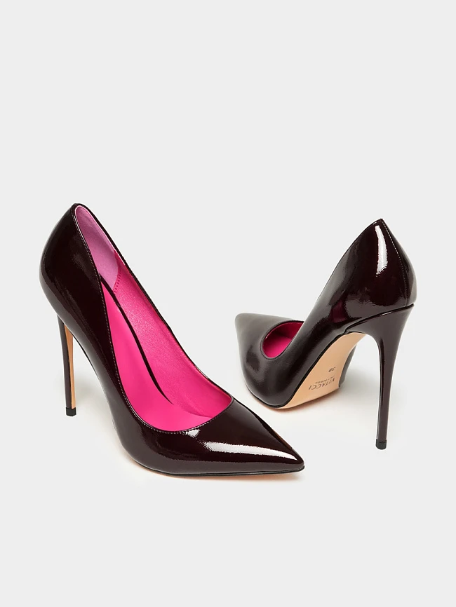 Туфли женские всесезонные, цвет бордовый, искусственная лаковая кожа 6550230P2 | 2