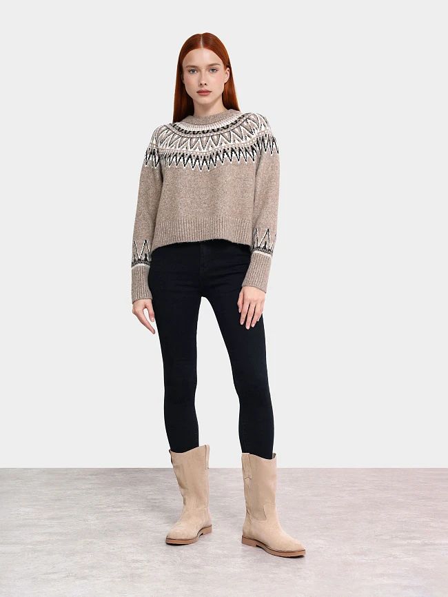 Полусапоги женские демисезонные, цвет бежевый, натуральный спилок 136568 | 13