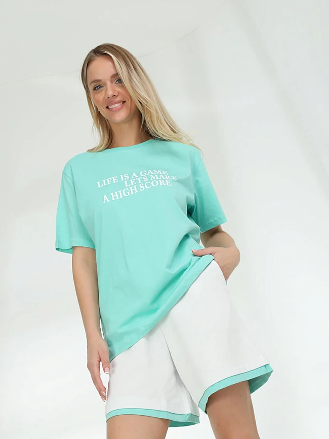 Костюм спортивный (футболка+шорты) женские всесезонные TEset01-21 | 6